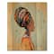 Designart - Portrait of Afro American Woman With Turban III - Modern Print on Natural Pine Wood
